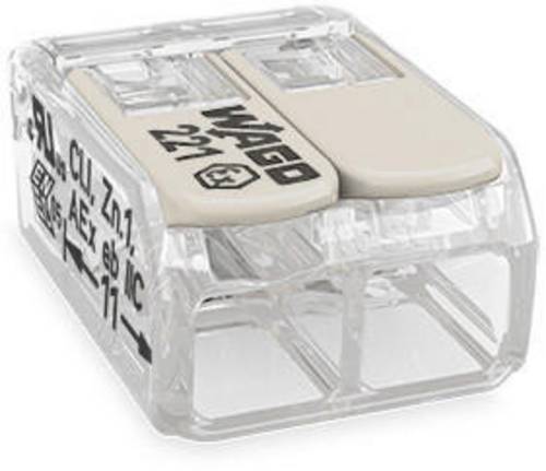 WAGO 221-482 Verbindungsklemme flexibel: 0.20-4mm² starr: 0.20-4mm² Polzahl: 2 Transparent, Weiß