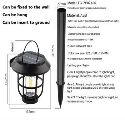 Uplift Treasures Solar Outdoor Wall Light With Motion Sensor Waterproof Garden Security Lamp with Ground Plug 2pcs