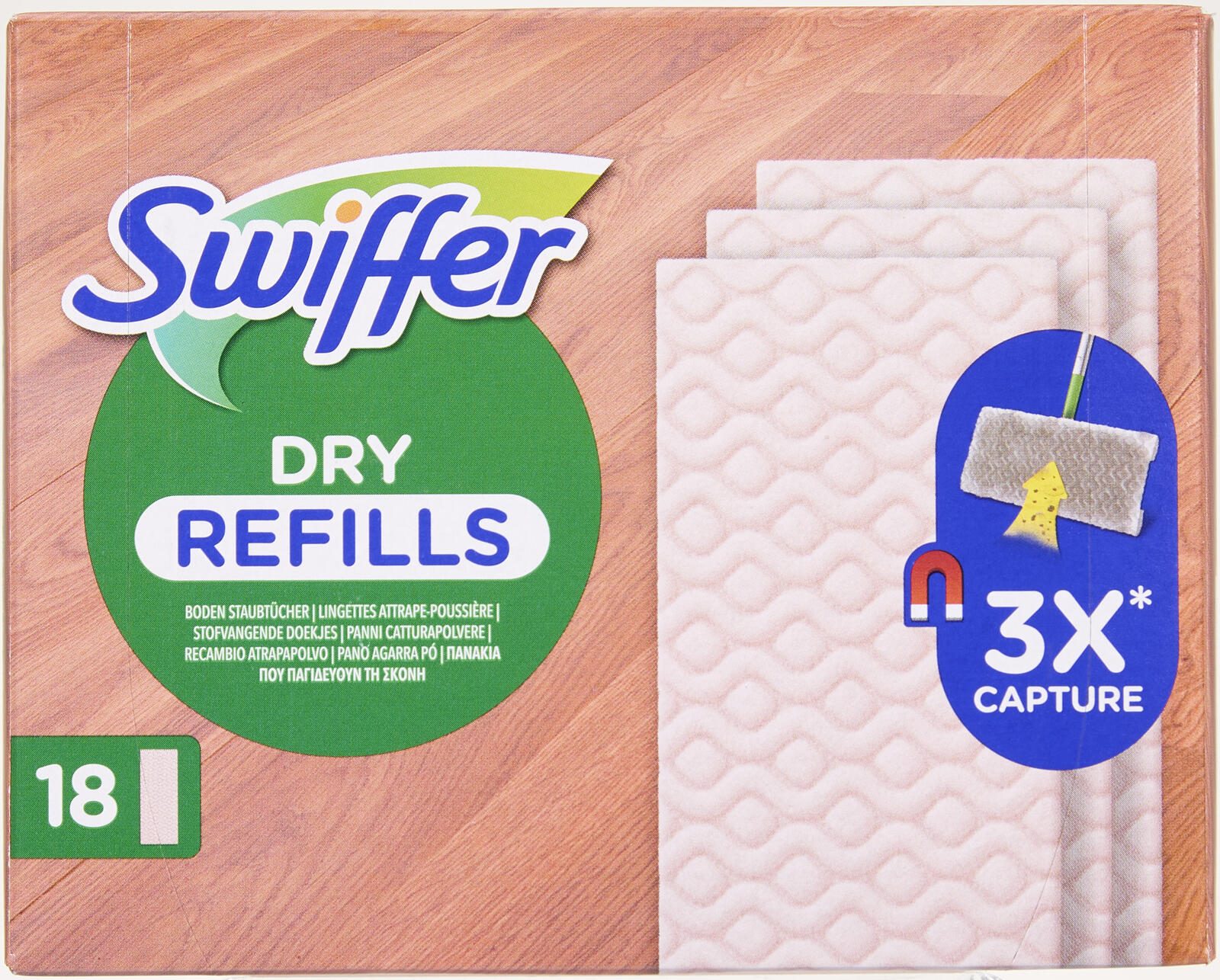 Swiffer DRY - 18 Bodentücher für Holz & Parkett 8700216677325