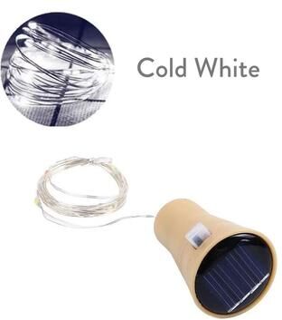 Uplift Picks Solar Wine Bottle Cork Fairy Lights With Copper Wire cold White 10 Leds 1m