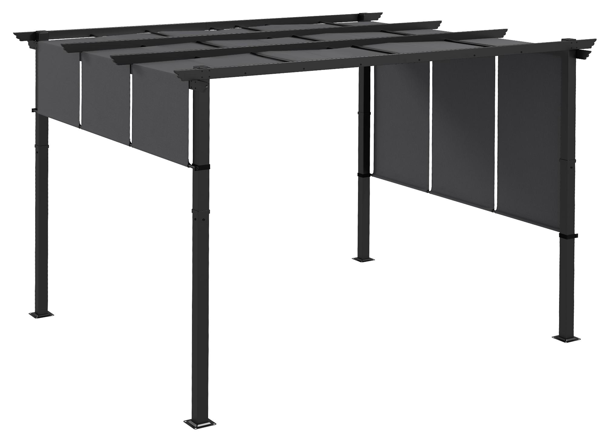 MarkiseSonnenschutz.Pergola,wetterbeständig,inkl.Befestigungsmaterial,3x3,5m,Dunkelgrau