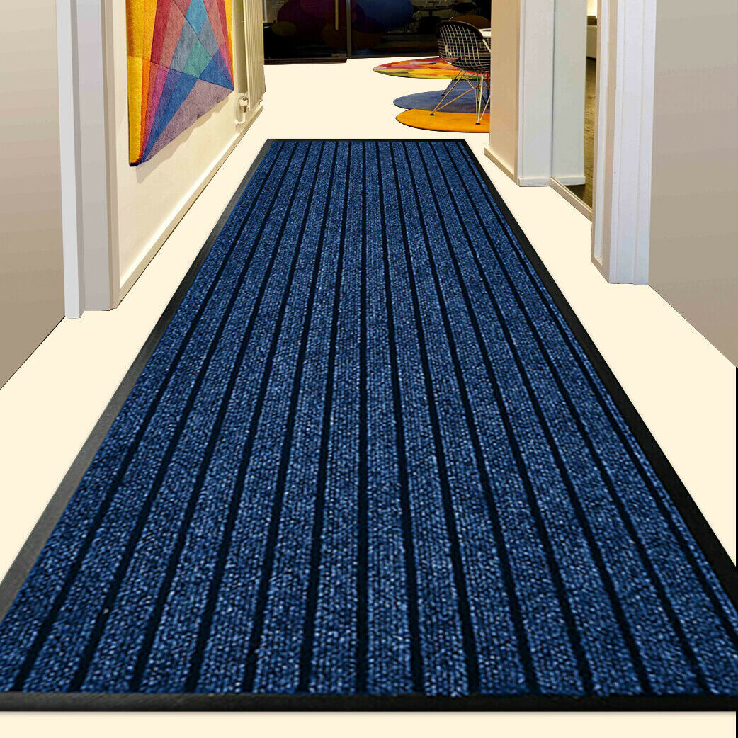 Quality & Style Non-Slip Indoor Outdoor Door Mat Blue Reunner 80 x 300 cm