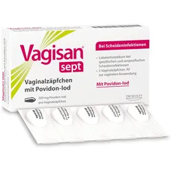 Vagisan sept Vaginalzäpfchen mit Povidon-Iod 5 St Vaginalsuppositorien