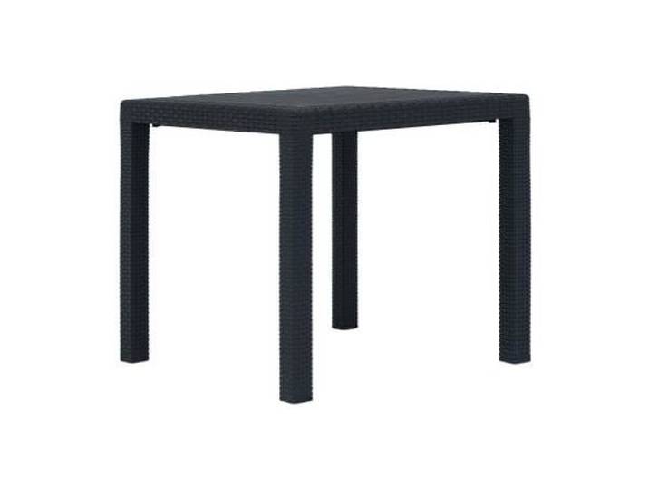 Table de jardin - VIDAXL - Anthracite - Plastique - Aspect de rotin - 79x79x72cm