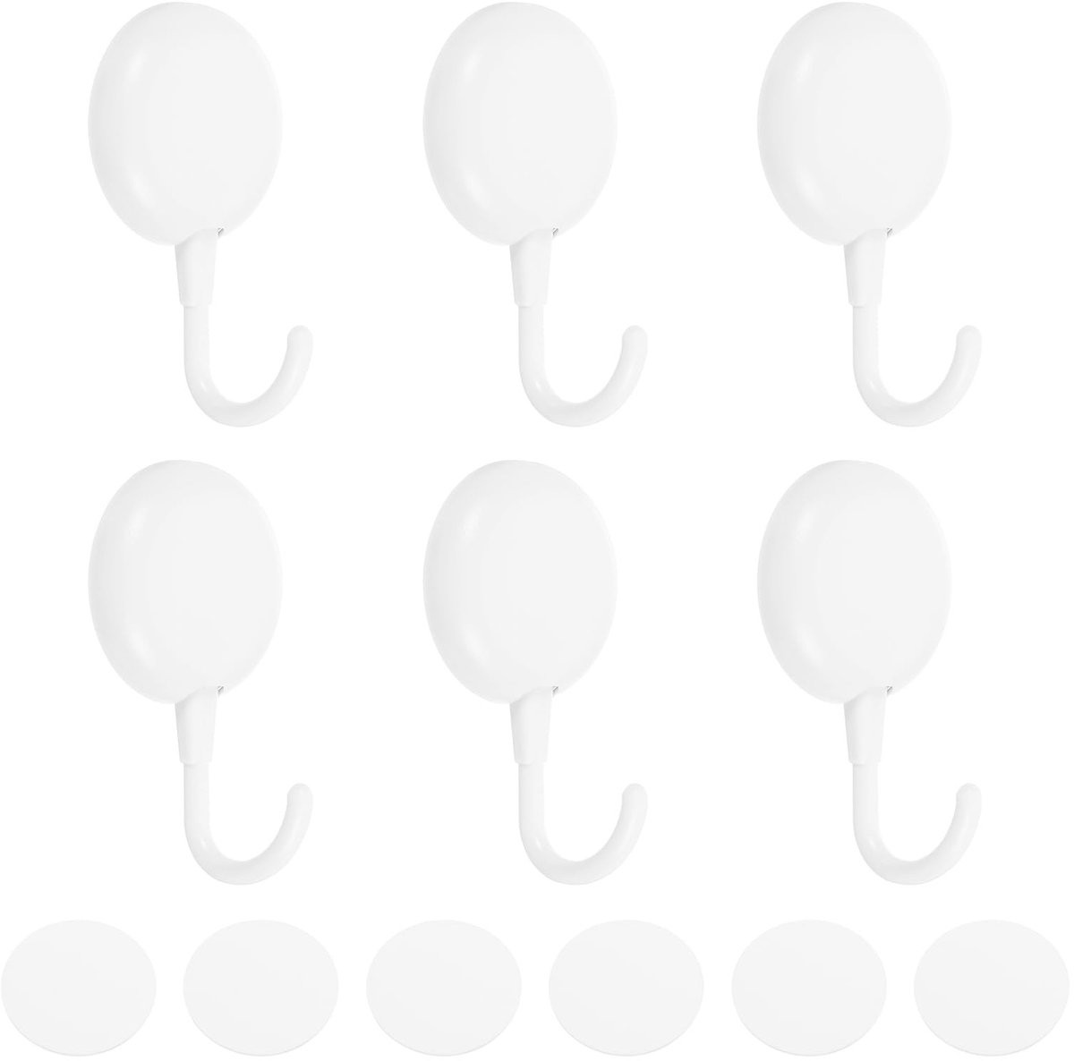 Set van 6 zelfklevende wandhaken voor kleding en accessoires