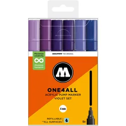 Molotow, Marker, Acrylmarker One4All 227HS Violet Set (6x)