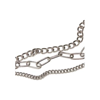 Edelstahlkette URBAN CLASSICS "Urban Classics Unisex Layering Chain Necklace", silber, Halsketten, Damen, onesize, Eisen, Edelstahlkette