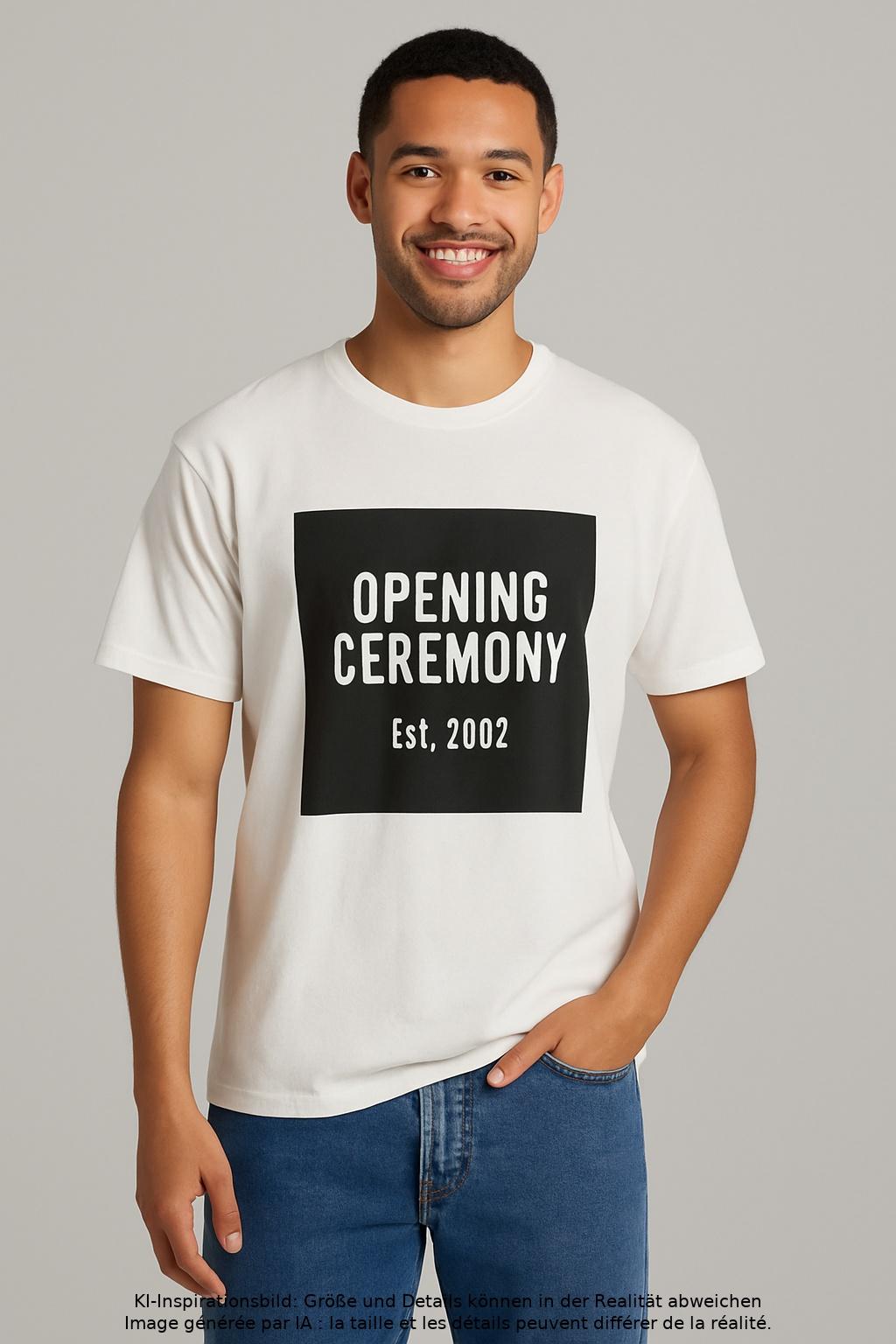 Opening Ceremony Herren T-Shirt, Weiß, Gr. M, Baumwolle - Second Hand