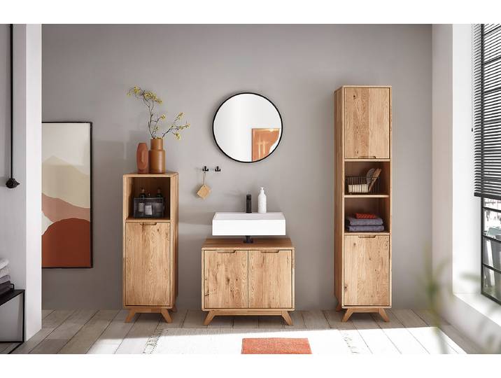 Meuble midi RURY 1 porte 40 x 115 x 35cm Marron