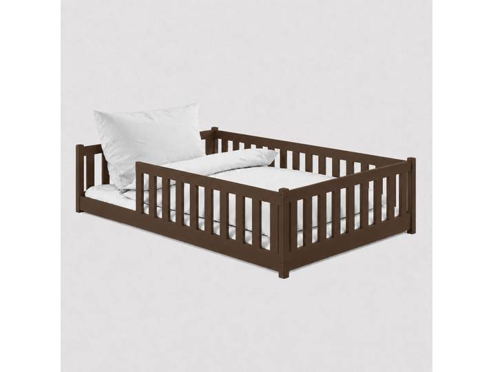 Kids Collective Bodenbett 120x200 cm in Zartbitterschokolade, Dunkelbraun, Holz, 120x200 cm, Babymöbel & Kindermöbel, Kinderzimmer & Jugendzimmer, Kinderbetten