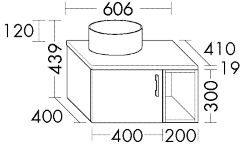 Burgbad Gästebad Konsolenlösung System 30 Preisgruppe 2 Echo Eiche Dekor Klassik/Eiche Dekor Klassik SHQY060LF6450A0378