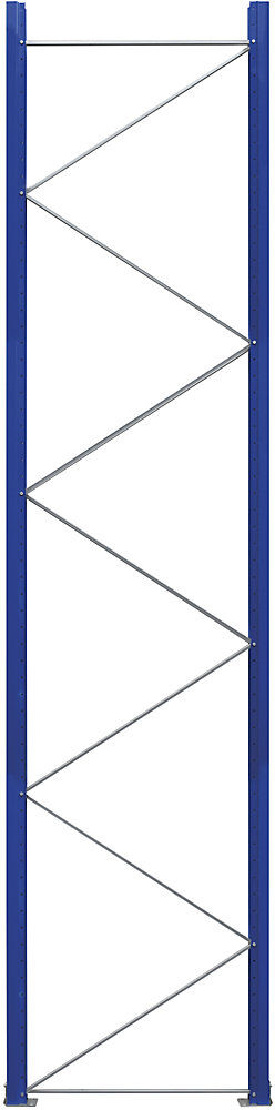 Palettenregal-Stützrahmen, zerlegt, enzianblau RAL 5010 / verzinkt, HxT 4620 x 1100 mm eurokraft pro