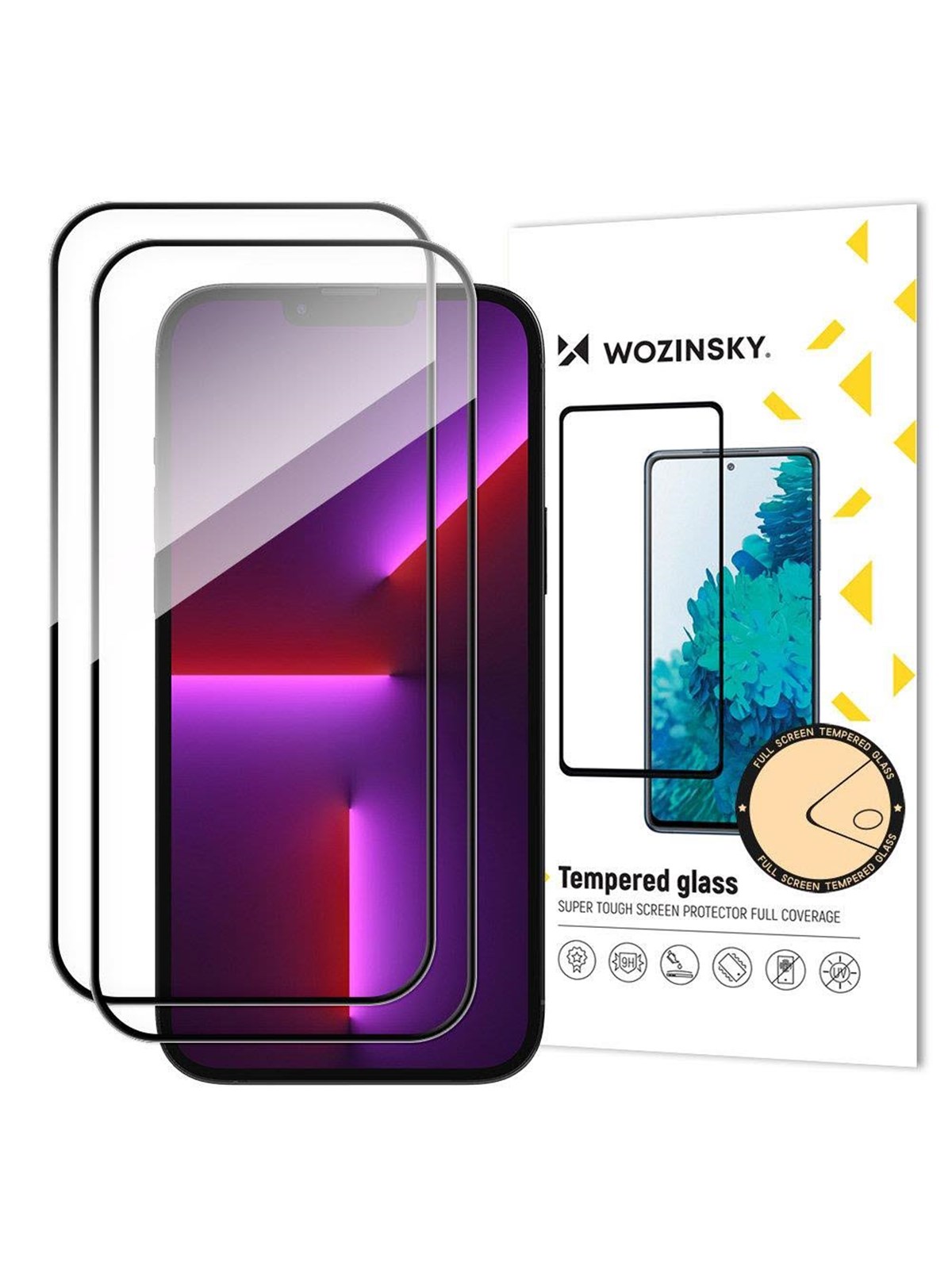 Wozinsky 2 Stk. Vollbild-Schutzglas mit Rahmen Case Friendly Full Glue iPhone 15 - Black