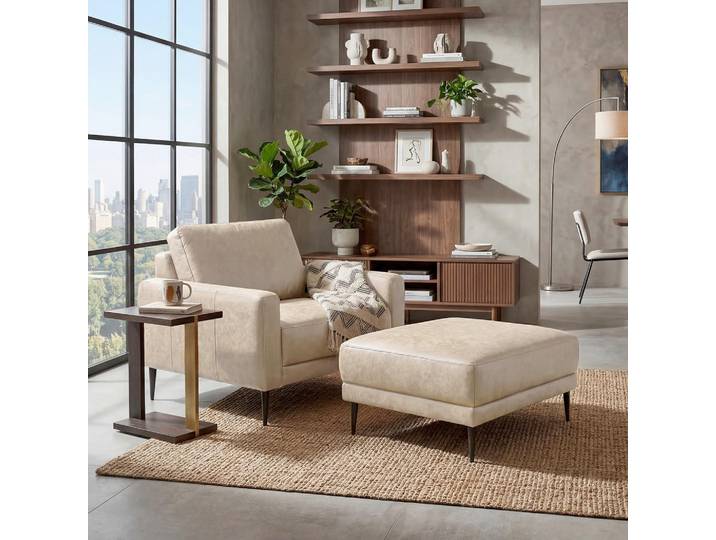 Livetastic Hocker Spring, Creme, Metall, Echtleder, Rindleder, rechteckig, 96x45x80 cm, Wohnzimmer, Hocker, Sitzhocker