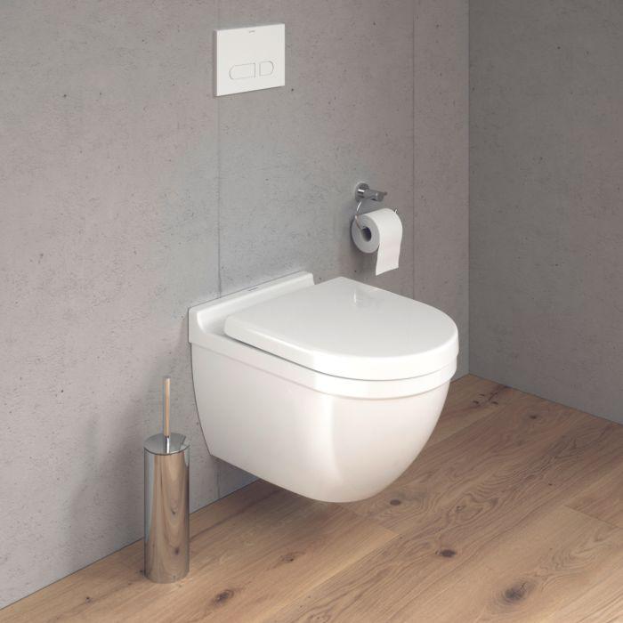 Duravit Starck 3 Wand-WC Set 45270900A1 mit WC-Sitz, Rimless, Weiß