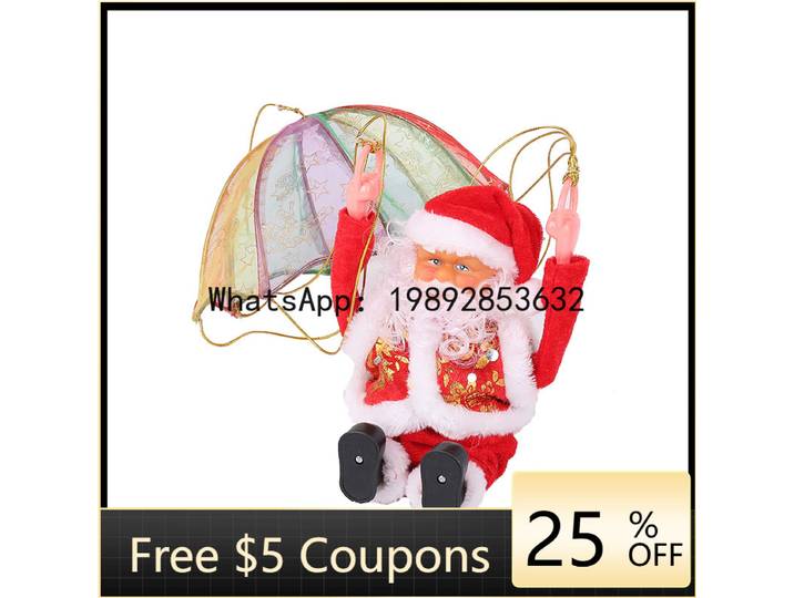 Z4 Parachute Somersault Electric Music Santa Claus Christmas Gift Ornament Christmas Decoration