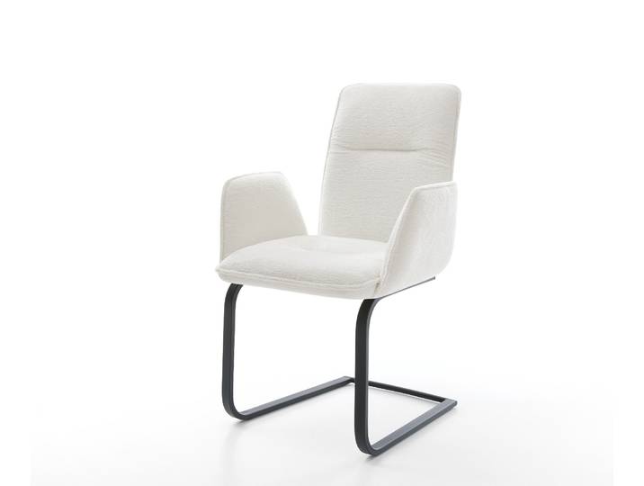 Cantilever Vinja Flex bouclé doux beige pied cantilever plat noir