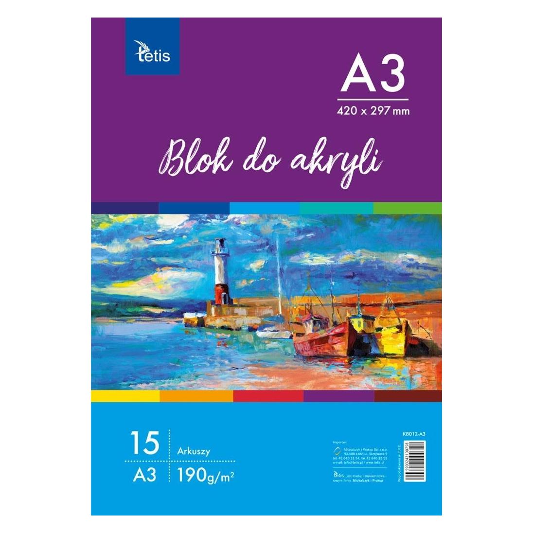 Tetis A3 15k weisser Malblock (A3, Blanko) (KB012-A3)