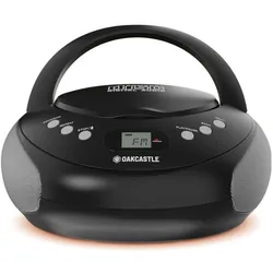 Oakcastle CD250 Portable Bluetooth CD Boombox - Black, MP3 Player + Portable Audiogeräte, Schwarz
