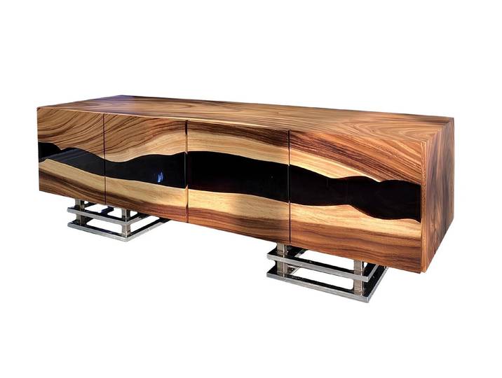 Xlmoebel Sideboard Elegante Anrichte in Braun mit Epoxidharz-Finish und Stauraum (Sideboard, 1 St., Sideboard), Hergestellt in Europa