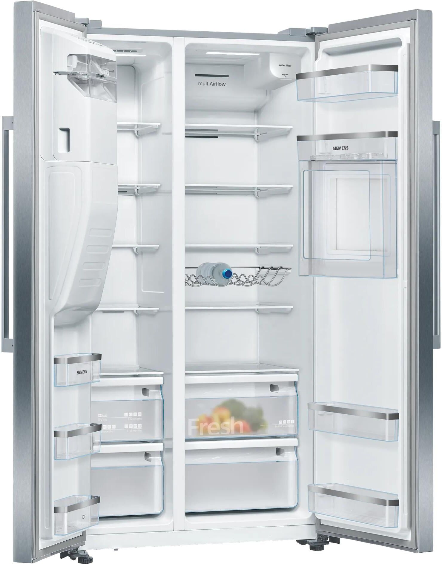 Siemens Side-by-Side "KA93GAIDP Rechts und Links", Energieeffizienz: D, grau, B:90,8cm H:178,7cm T:70,7cm, Kühlschränke, Side-by-Side grau Einheitsgröße