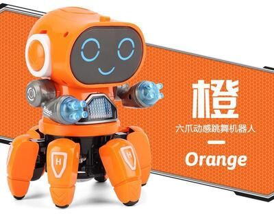 Quick Pick Pro Dance Music 6 Claws Robot, Octopus Spider Robot Vehicle With LED Lights, Singing, Dancing Toy For Kids, Birthday Gift with Box O