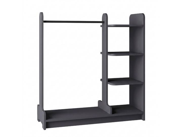 Livetastic Kleiderständer, Anthrazit, Metall, Holzwerkstoff, 106x110x35 cm, Schuhablage, standfeste Füsse, Jackenhalter, Schlafzimmer, Kleiderständer