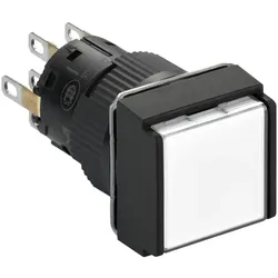 Schneider Electric XB6ECW1B2P Weißer Leuchtdrucktaster Ø 16, flach, o. Rastung, 24 V, 2OC  - 5 Stück