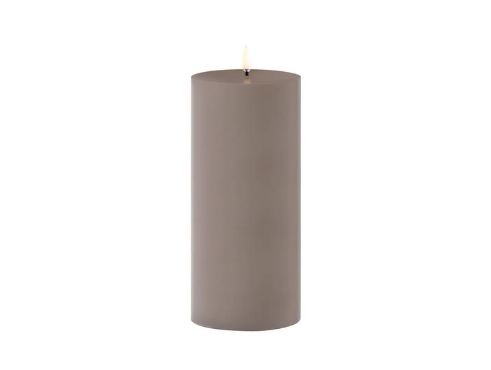 LED-Außen-Stumpenkerze, 20 cm, sandstein - Uyuni Lighting - Terrasse - Kunststoff