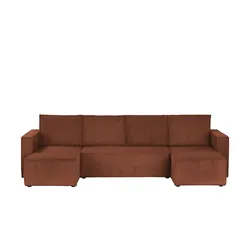 uno Wohnlandschaft mit Schlaffuntion Aspra , rot , Maße (cm): B: 296 H: 88 T: 148.0