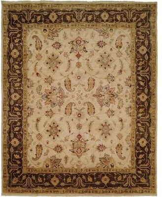 KALATY Oushak Ivory/Brown Hand-knotted Area Rug