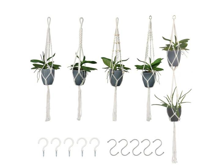 BLUMENAMPEL MAKRAMEE mit Aufhängung 145 / 104 / 100 cm