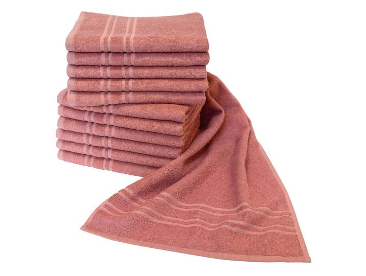 Handtücher DYCKHOFF Saphir Friseurhandtücher , rosa (altrosa), B:34cm L:90cm, Frottier, Frottier, Handtücher, Handtücher, Farbecht und besonders strapazierfähig, 34x90 cm