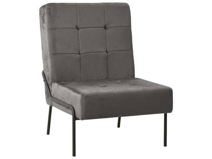 LPERTGFHU Samt Sessel, Wohnzimmer Stuhl mit Armlehnen, Dunkelgrau Ergonomische Form, Stabiles Metallgestell, Polsterung für Komfort