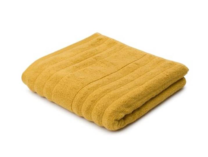 Gözze - Mailand Frottier-Handtuch, Weich und saugfähig, 70% Bio-Baumwolle/30% Viskose (Bambus), Vegan, 50 x 100 cm - Senf