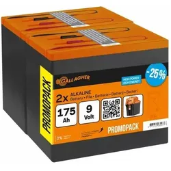Gallagher Powerpack Batterij (Duopack) 9V/175AH - (2 Stk., 9V Block), Batterien + Akkus