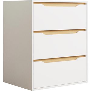 VCM Kommode Malira L 921094 , weiß / honig eiche, mit 3 Schubladen, 65 x 78 x 48cm