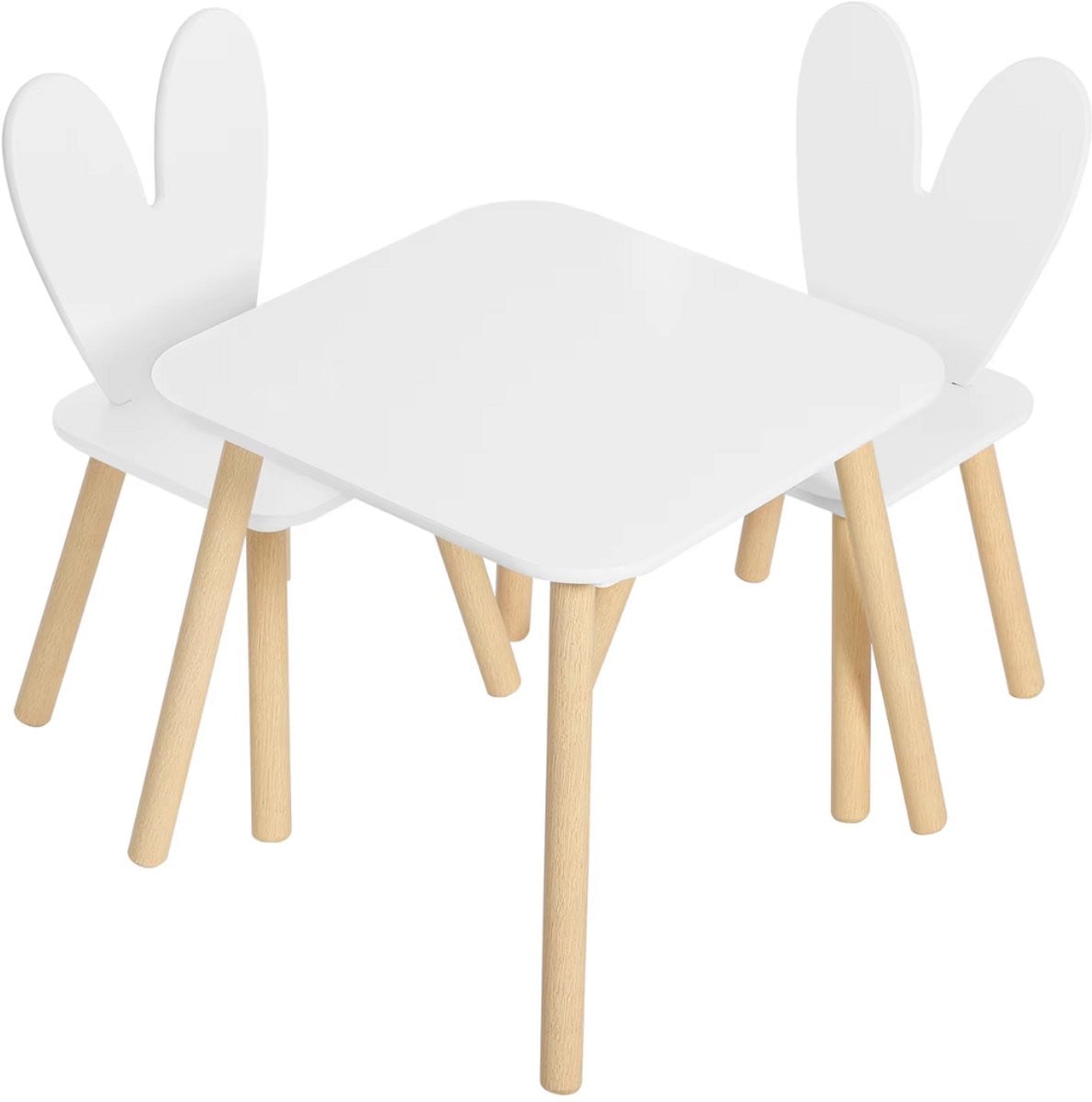Happiq Kindertafelset met 2 Stoelen voor Eten, Schilderen en Leren