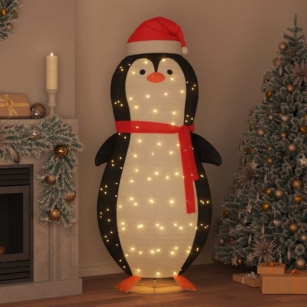 vidaXL Figure de pingouin en neige Blanc chaud 78 x 178 cm tissu