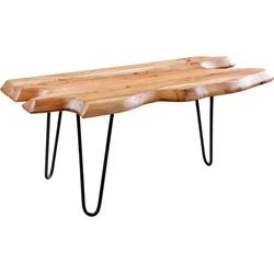 riess-ambiente Couchtisch WILD - 100cm Akazie natur Hairpin Legs Baumkante Massivholz