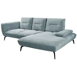 Ecksofa Payton Cord Blaugrau / Lightblue
