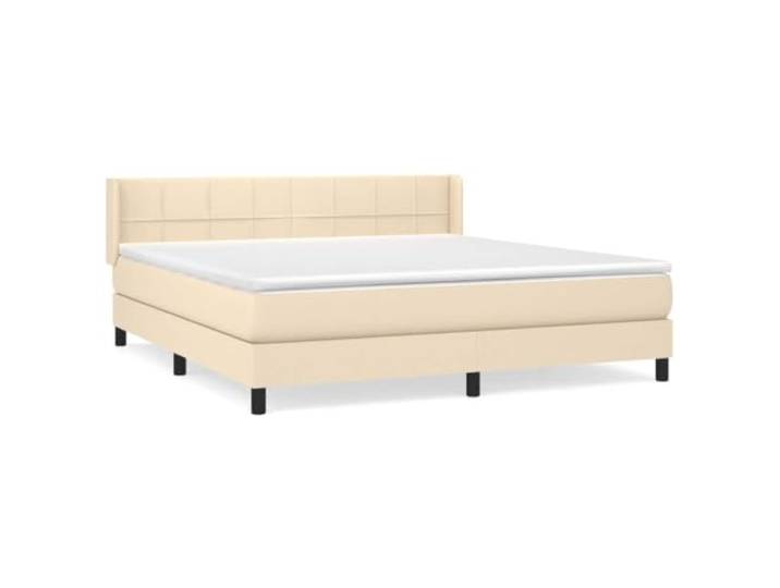 PUGYNBK Boxspringbett, 160 x 200 cm, mit Federkernmatratze Verstellbares Kopfteil, atmungsaktiver Stoff, mittlere Härte, Schutzreißverschluss
