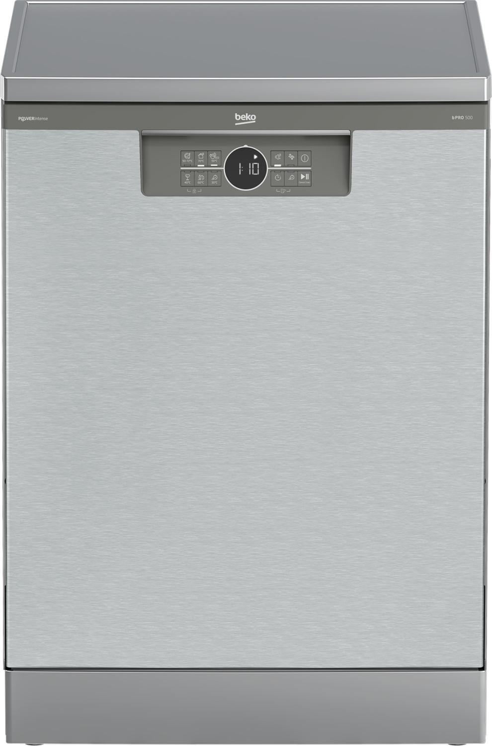 Beko b300 BDFN26550XP, Freistehend, Standardgröße (60 cm), Edelstahl, Grau, Tasten, LED