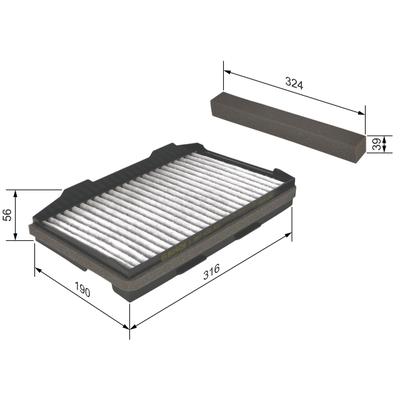 BOSCH Filter, Innenraumluft 1 987 432 401 für SAAB