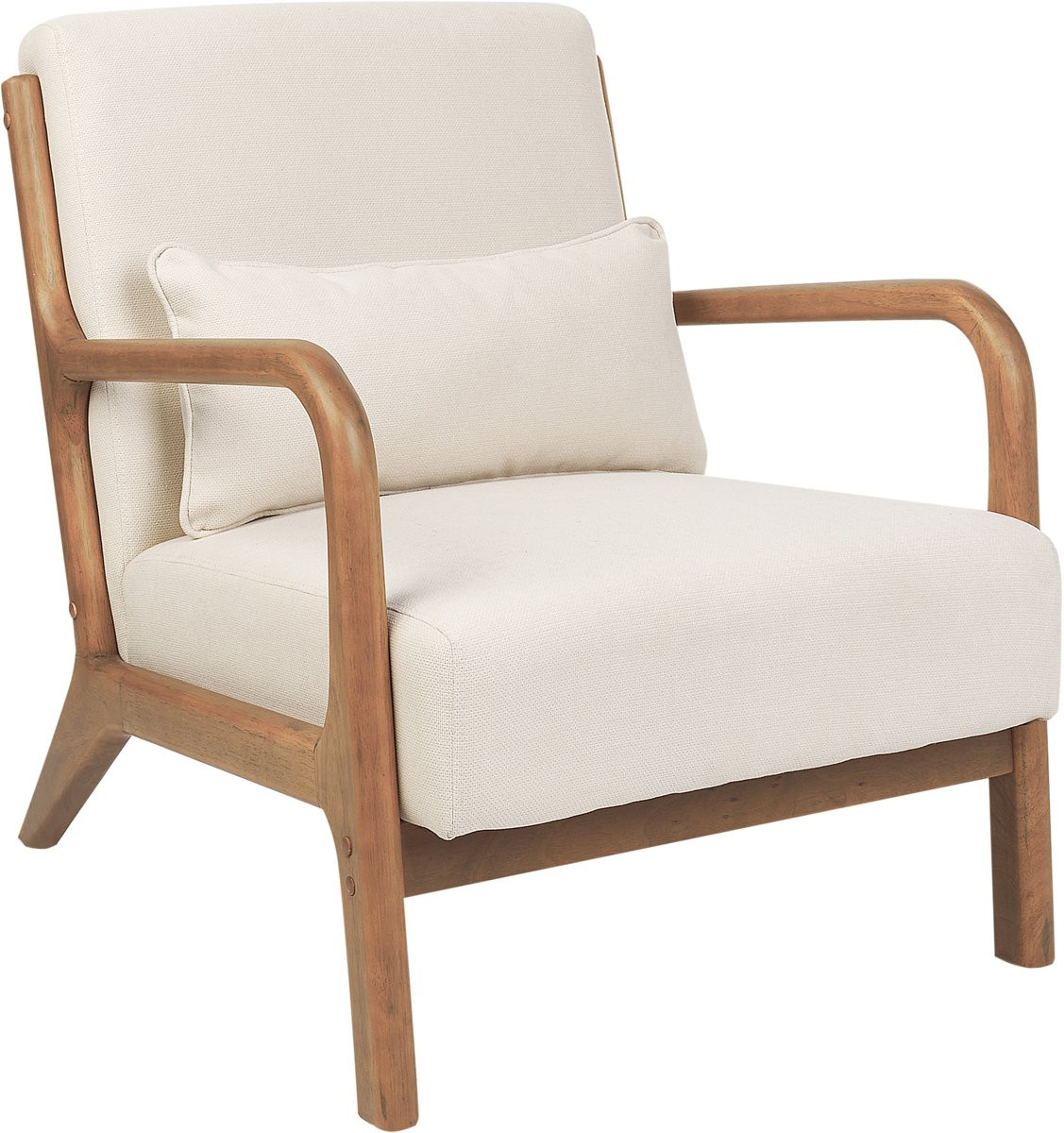 Beliani SKOVDE Fauteuil - Lichtbeige - Rubberhout