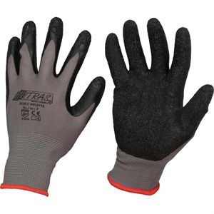 NITRAS Arbeitshandschuhe Nylotex, 3520-8, Latex-Beschichtung, grau, Größe 8 / M, 12 Paar