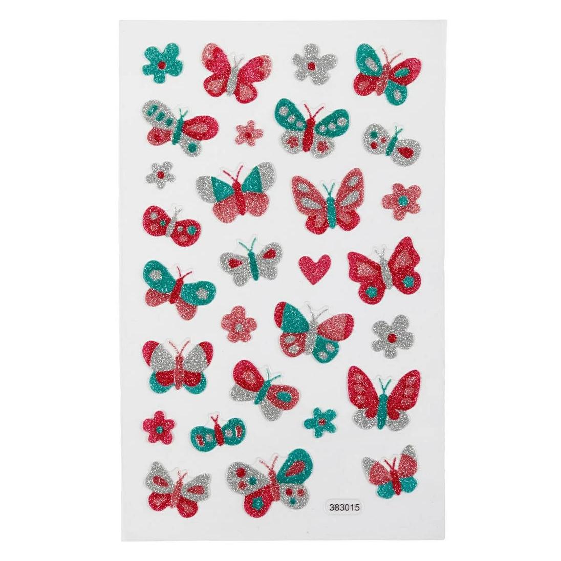Creativ Company Glitzersticker 10 x 16 cm 1 Blatt, Schmetterling (1 Sticker) (280018)