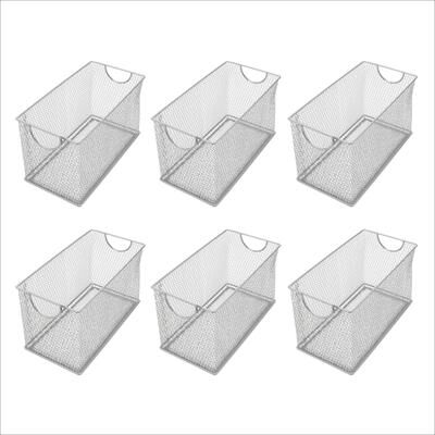 YBM HOME All-Purpose Wire Mesh Storage Baskets, Organize Your Home with Open Bin Shelf Storage, Pack of 6