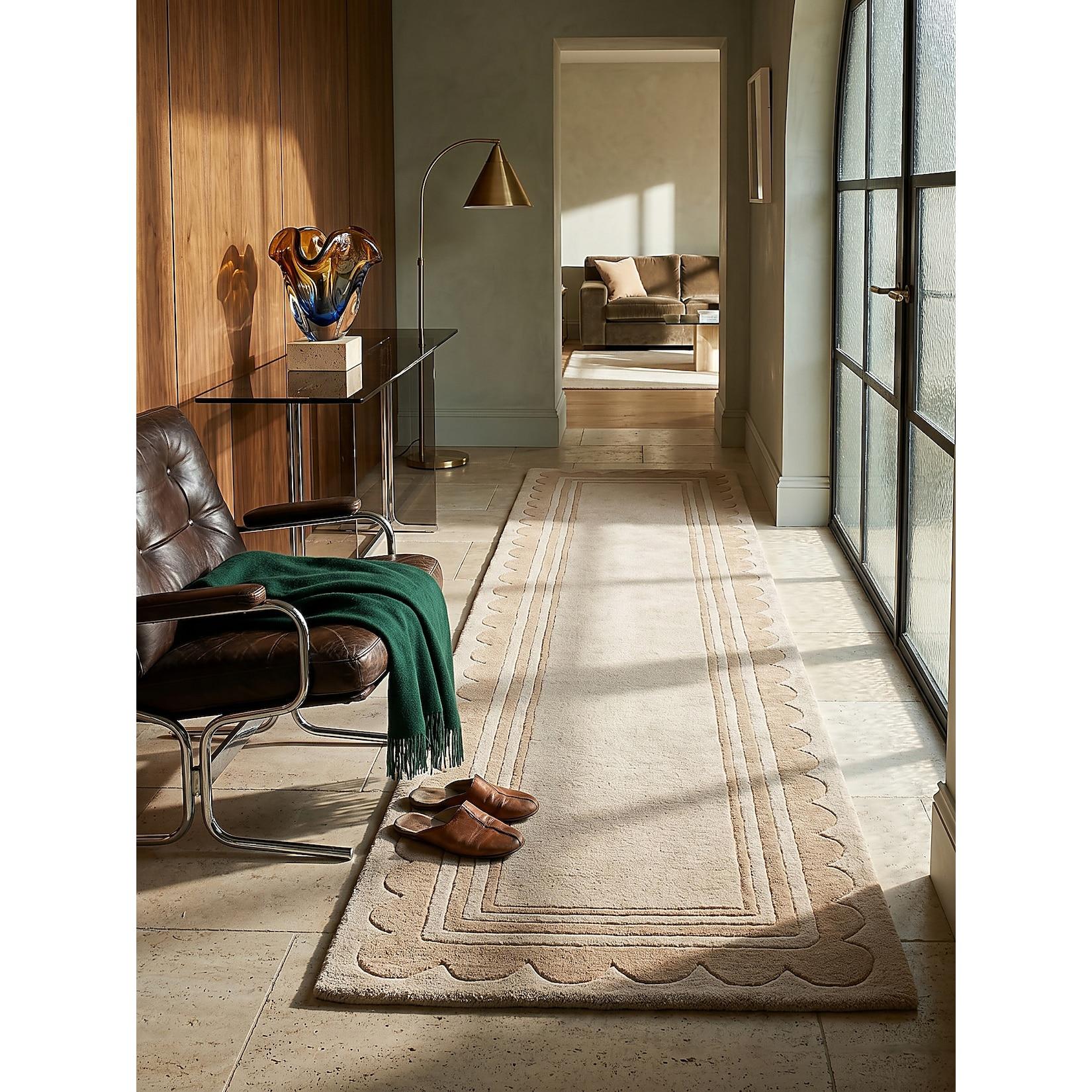 Läufer Wolle Beige 80 x 230 cm - WENSUM Kadima Design