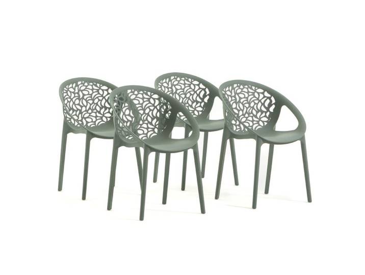 Chaise - AMBRA - Polypropylène renforcé - Empilable - Usage intérieur et extérieur - Design moderne